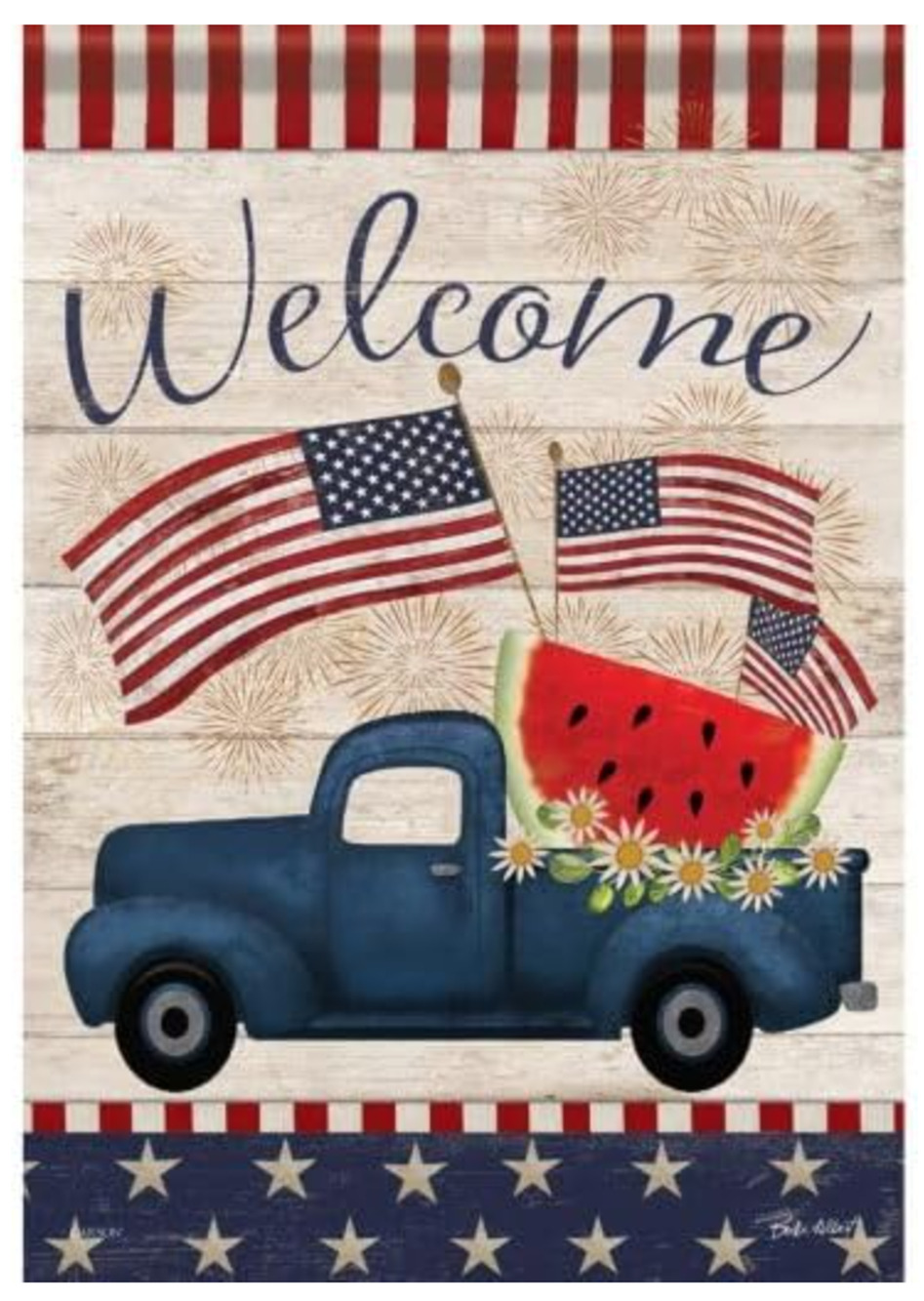 Carson - Patriotic Truck Dura Soft™ Garden Flag 12.5" x 18" 53341